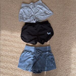 3 pair of Women's Goat Shorts Set - Black, Gray, Blue Size Small